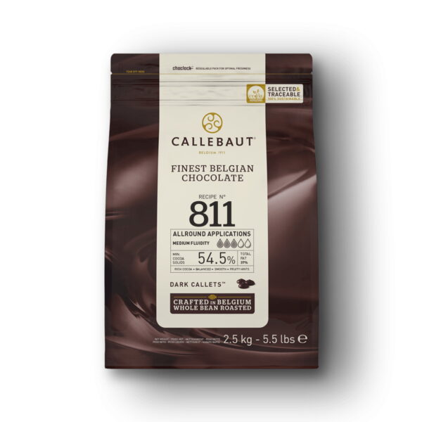 Tummasuklaa Callebaut Dark Callets (54,5 %), 2,5 kg