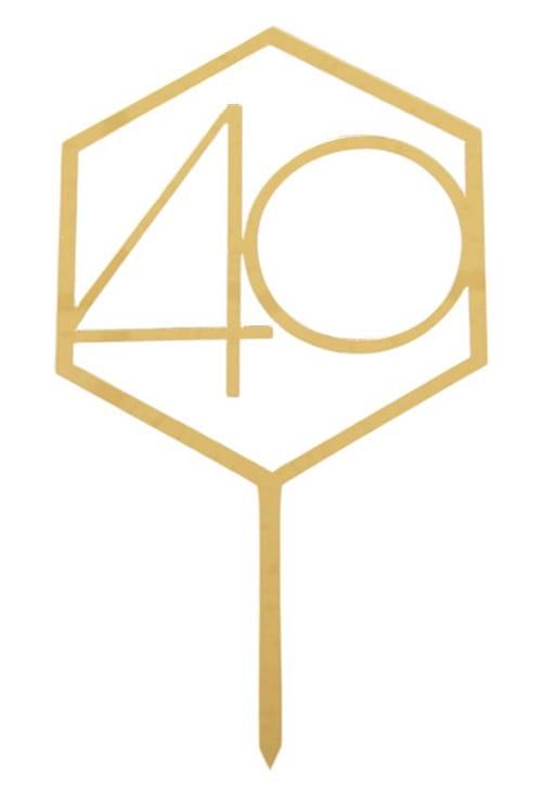 Akrillinen kakunkoriste '40', 1 kpl.
