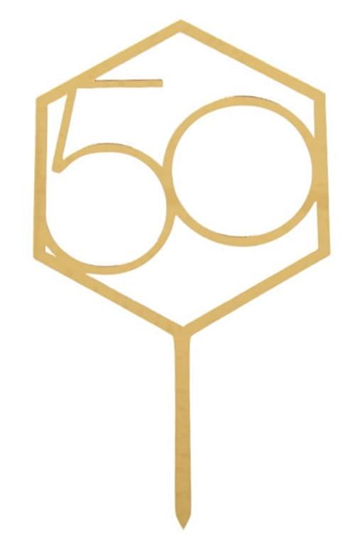 Akrillinen kakunkoriste '50', 1 kpl